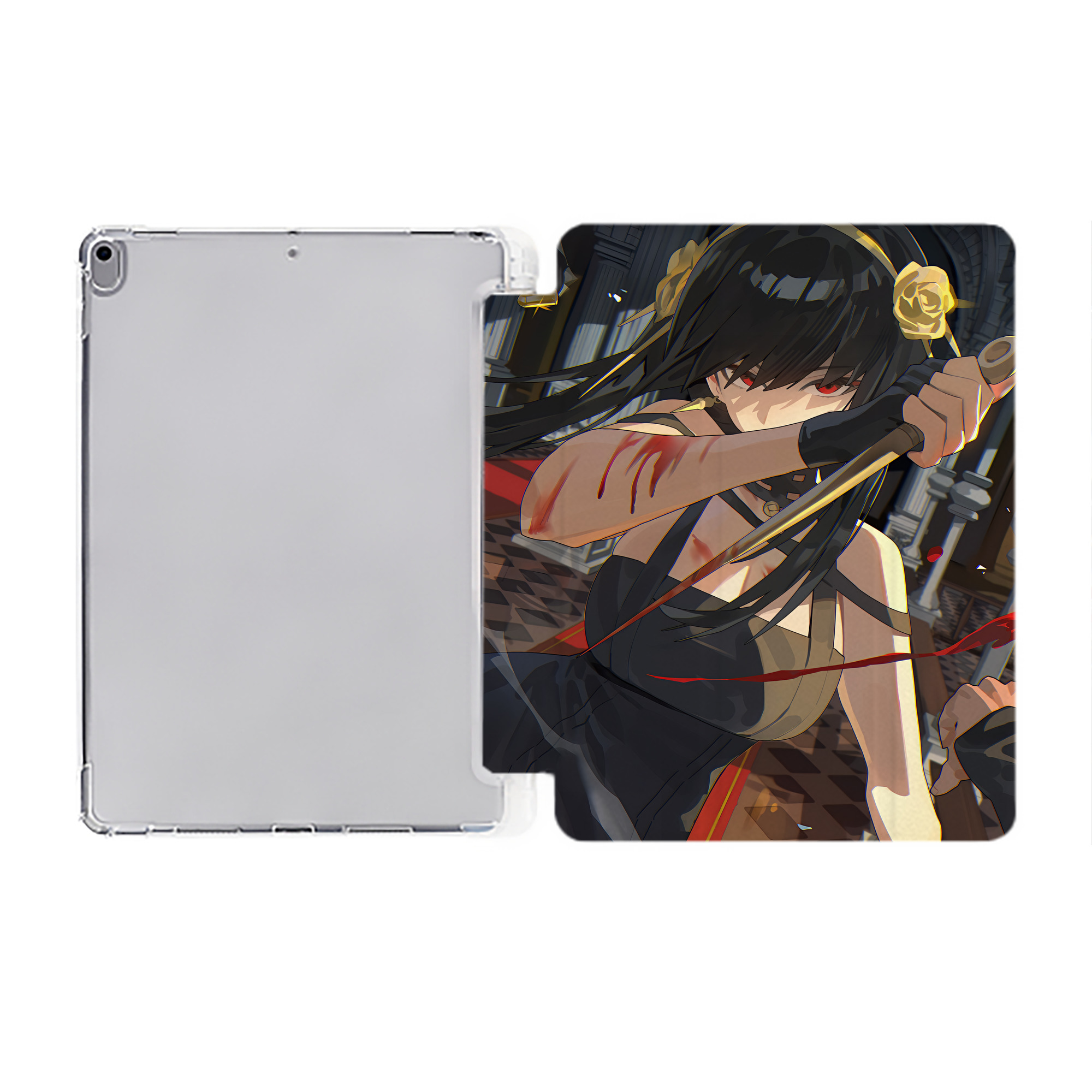 （画像用） SPY×FAMILY间谍家家酒 IPad ケース ペン収納付き 三つ折りスタンド PUレザー×シリコン 対応機種9.5/10.5/10.9インチ